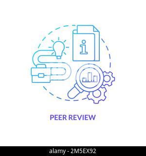Peer review blue gradient concept icon Stock Vector