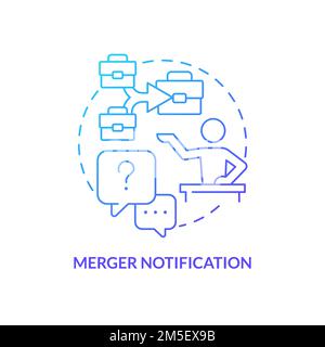 Merger notification blue gradient concept icon Stock Vector