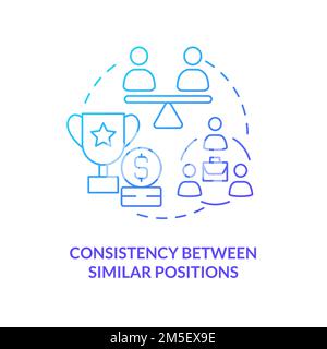Consistency between similar positions blue gradient concept icon Stock Vector