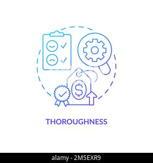 Thoroughness blue gradient concept icon Stock Vector