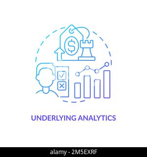Underlying analytics blue gradient concept icon Stock Vector