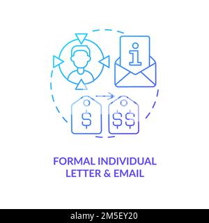 Formal individual letter and email blue gradient concept icon Stock Vector