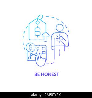 Be honest blue gradient concept icon Stock Vector