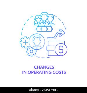 Changes in operating costs blue gradient concept icon Stock Vector