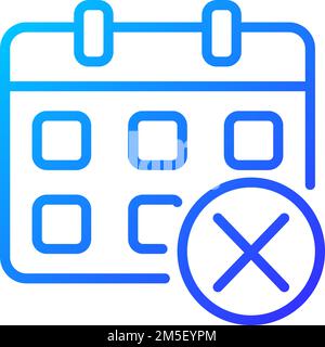 Decline event in calendar pixel perfect gradient linear vector icon Stock Vector