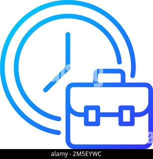 Working hours pixel perfect gradient linear vector icon Stock Vector