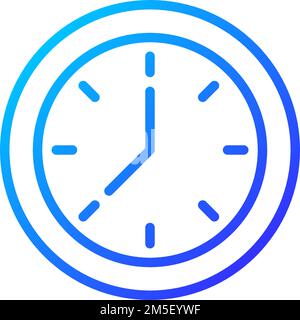 Clock face pixel perfect gradient linear vector icon Stock Vector