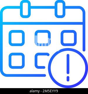 Important notification from calendar pixel perfect gradient linear vector icon Stock Vector