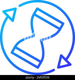 Rotating sand clock pixel perfect gradient linear vector icon Stock Vector