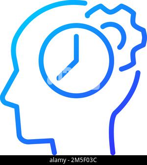 Time for thinking process pixel perfect gradient linear vector icon Stock Vector