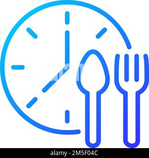 Lunchtime pixel perfect gradient linear vector icon Stock Vector
