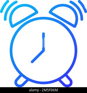 Ringing alarm clock pixel perfect gradient linear vector icon Stock Vector
