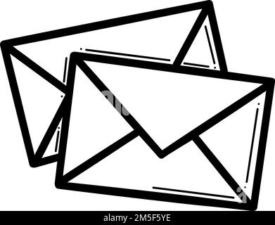 Newsletter line vector icon. Outline email. Envelope with letter vector sign, linear style pictogram isolated on white. . Stock Vector