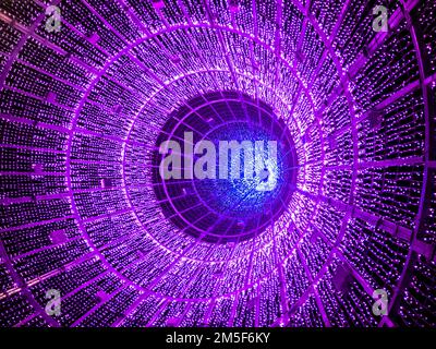 Hundreds of colored illuminated led lights Stock Photo