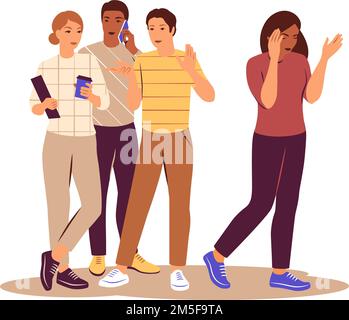 Social phobia, anxiety disorder consept. Sad woman struggle with ...