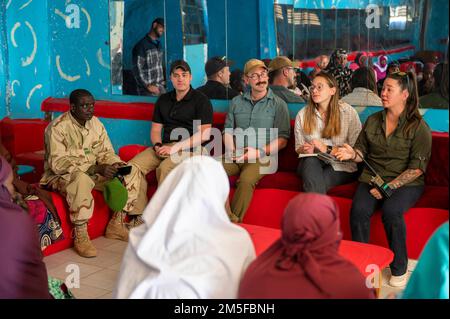 Air Base 201, Niger. 27th Dec, 2022. Service members from the 443rd Civil Affairs Battalion, AB 201, Niger, meet with the spouses of Niger Armed Forces (FAN) members December. 27, 2022. The spouses and CA service members discussed ways to promote the association within the FAN and within the local community, as well as coordinating with other Nigerien womens associations. Credit: U.S. Air Force /ZUMA Press Wire Service/ZUMAPRESS.com/Alamy Live News Stock Photo