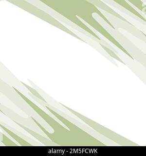 Monochrome abstract square frame from brush strokes in trendy pale green tint with copy space diagonally. Outlayer for banner, wallpaper, web, poster or card, invitation, label or price. Vector. EPS Stock Vector