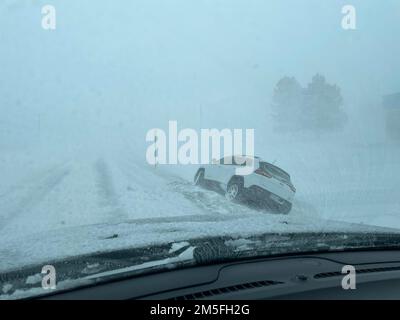 Lancaster, New York, USA. 24th Dec, 2022. Vehicles are left stranded on the road following a winter storm that hit the Buffalo area. (Credit Image: © Lancaster NY Police Department/ZUMA Press Wire) Stock Photo