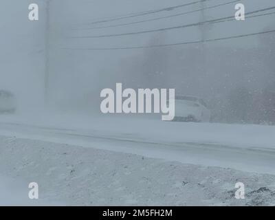 Lancaster, New York, USA. 24th Dec, 2022. Vehicles are left stranded on the road following a winter storm that hit the Buffalo area. (Credit Image: © Lancaster NY Police Department/ZUMA Press Wire) Stock Photo