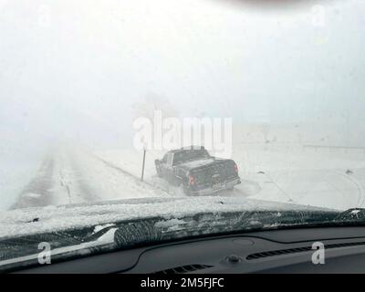 Lancaster, New York, USA. 24th Dec, 2022. A truck is left stranded on the road following a winter storm that hit the Buffalo area. (Credit Image: © Lancaster NY Police Department/ZUMA Press Wire) Stock Photo