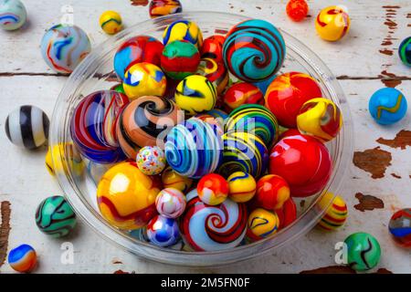 Bowl Full Of Marbles Stock Photo