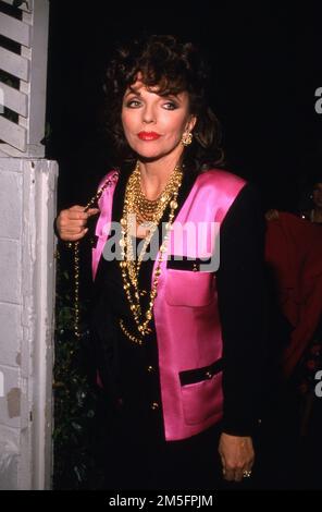 Joan Collins at Spago on January 26, 1989 in Hollywood, California ...