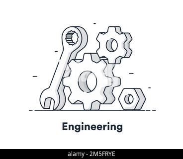 Sketch engineering concept Stock Vector