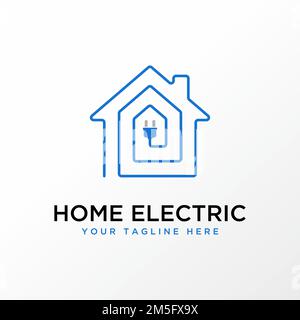 simple and unique house and electrical component or lighting graphic icon logo design abstract concept vector stock. related to tech or property Stock Vector