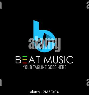 Simple letter word B font with addition rhythm or trand image graphic icon logo design abstract concept vector stock. associated with initial or music Stock Vector