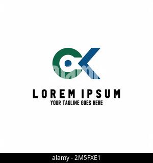 Simple and unique letter or word CK cutting font image graphic icon logo design abstract concept vector stock associated with initial Stock Vector
