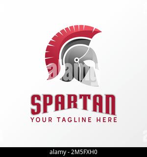 Simple and unique spartan or Gladiator helmet with hair image graphic icon logo design abstract concept vector stock. symbol related to warrior sport Stock Vector