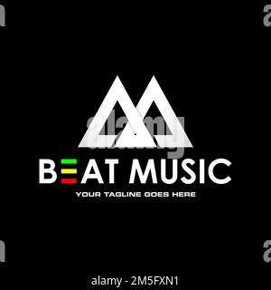 Simple two triangles or letter B font like mountain image graphic icon logo design abstract concept vector stock. associated with initial or music Stock Vector