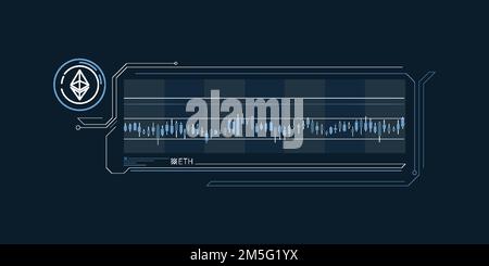 Simple infographics of stable Ethereum exchange rate. Stock Vector