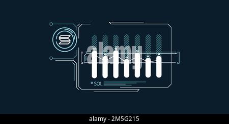 Abstract infographics of stable Solana exchange rate. Stock Vector