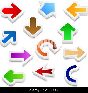 Set of 3D Arrows, vector eps10 illustration Stock Vector