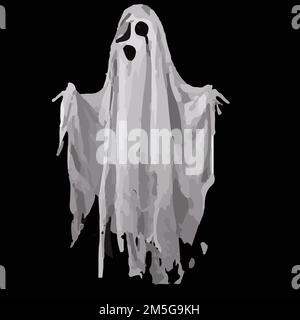 Frightened Ghost Face Vector Icon Halloween Emoji Scary Evil