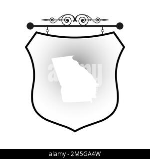 Georgia map on heraldic sign Stock Vector