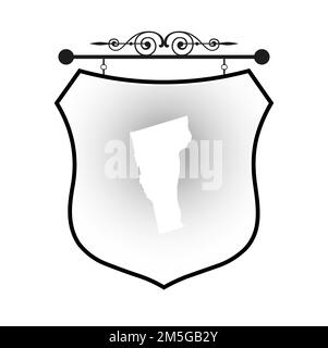 Vermont map on heraldic sign Stock Vector
