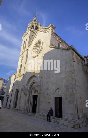 Sv Marko Cathedral, Korcula, Dubrovnik-Neretva County, Croatia Stock Photo