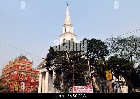 St. Andrew's Church and the Writers building in Kolkata, India. Stock Photo