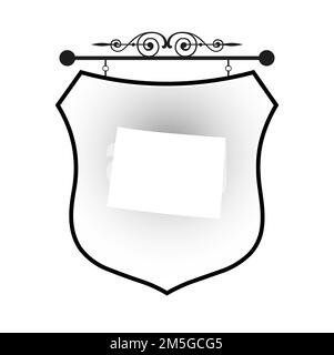 Colorado map on heraldic sign Stock Vector
