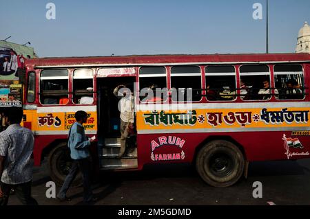 A public bus in Kolkata, India. Stock Photo