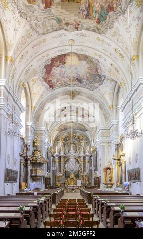 Baroque parish church, Waidhofen an der Thaya, Lower Austria, Austria Stock Photo