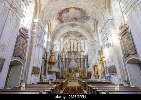 Baroque parish church, Waidhofen an der Thaya, Lower Austria, Austria Stock Photo