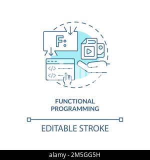 Functional programming turquoise concept icon Stock Vector