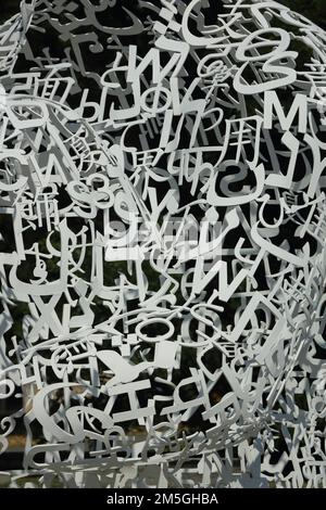 Sculpture Body of Knowledge by Jaume Plansa 2010, head, letters