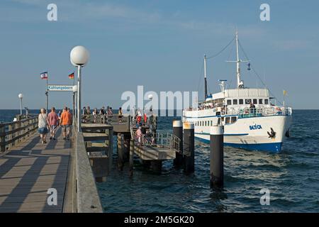 Excursion ship Baltica, pier, Kuehlungsborn, Mecklenburg-Western Pomerania, Germany Stock Photo