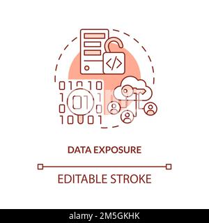 Data exposure terracotta concept icon Stock Vector