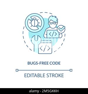 Bugs-free code turquoise concept icon Stock Vector