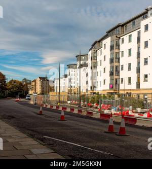 Tramline extension between Leith and Newhaven are getting a bit closer to completion, Edinburgh, Scotland, UK Stock Photo